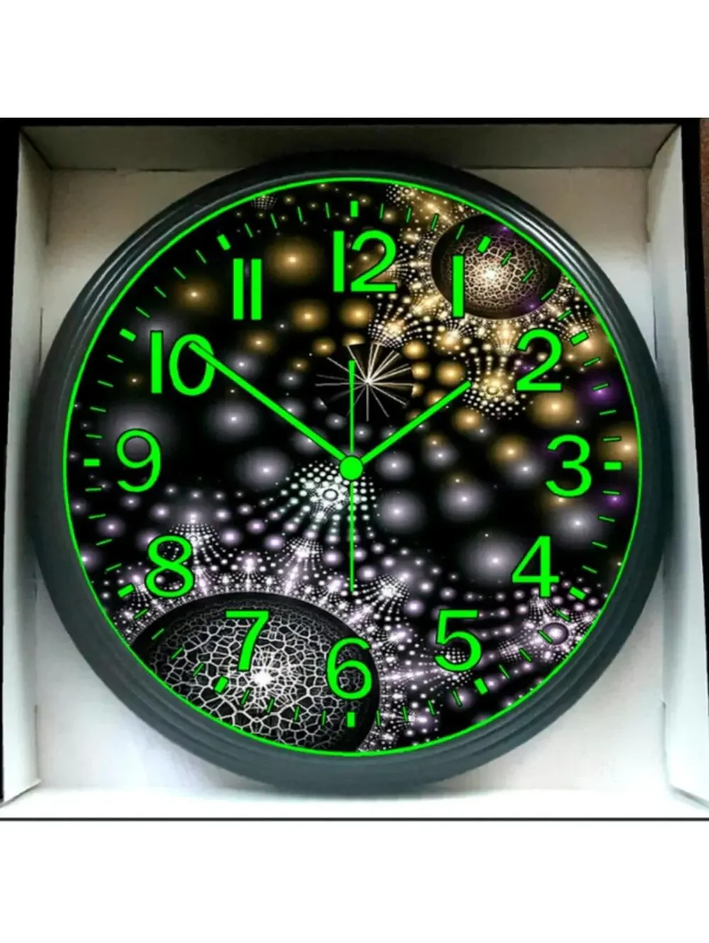 Gold and Silver color not real Gold &  Silver Glow in the Dark Wall Clock New